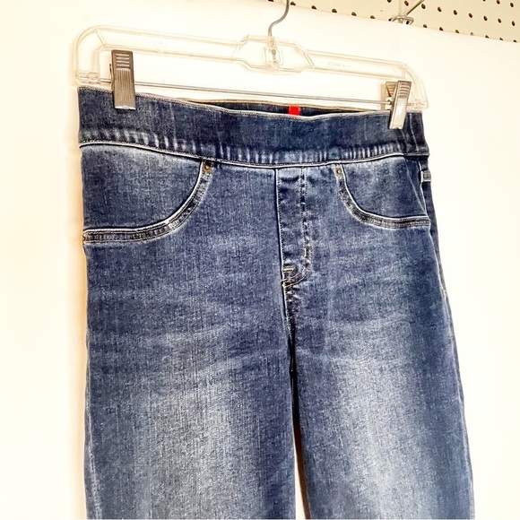 Spanx | Distressed Ankle Skinny Jeans, Medium Wash - Picture 4 of 8